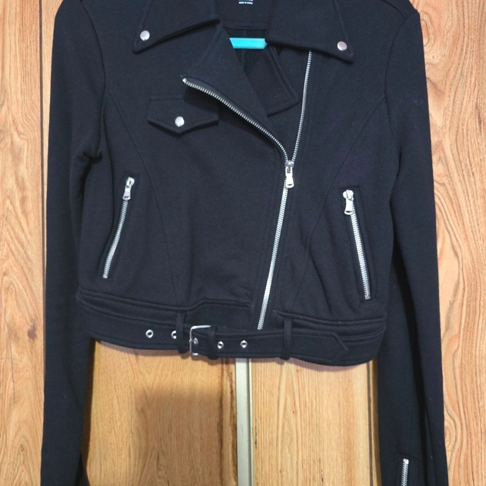 LuLaRoe Black and Silver Leather Jacket